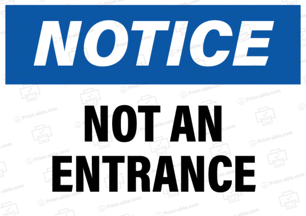 not an entrance sign printable free download