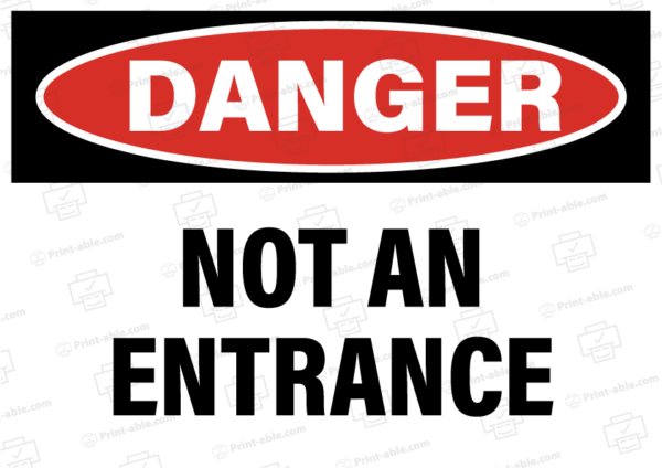 not an entrance sign printable free download