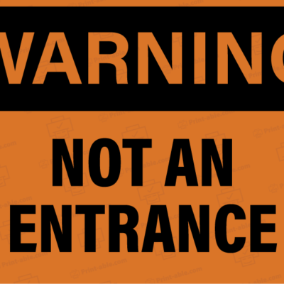 not an entrance sign printable free download