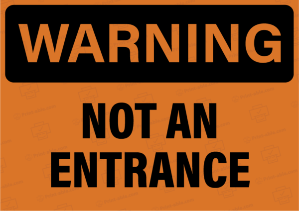 not an entrance sign printable free download