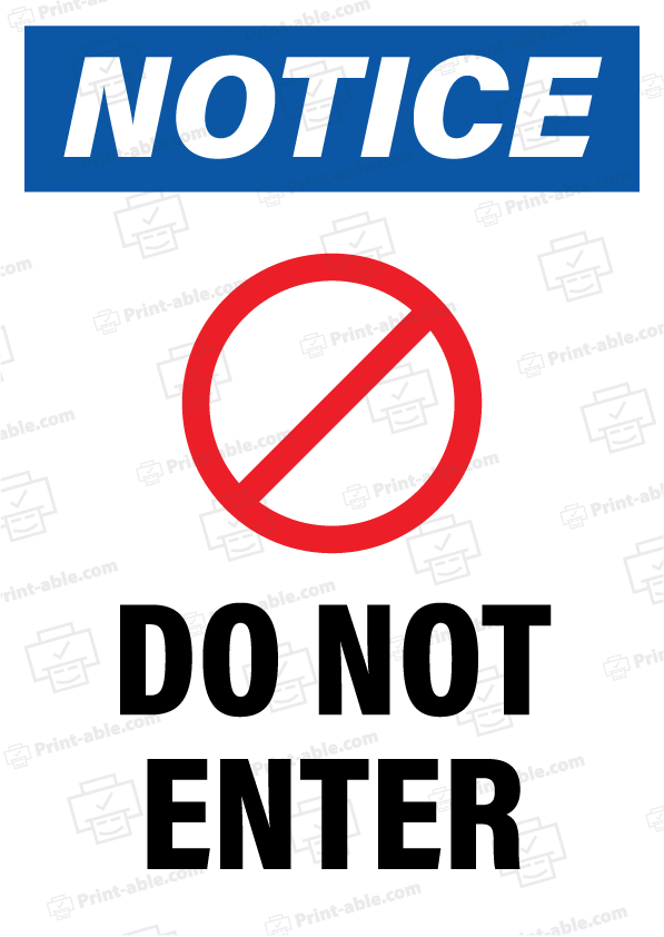 Not An Entrance Sign Printable Free Download