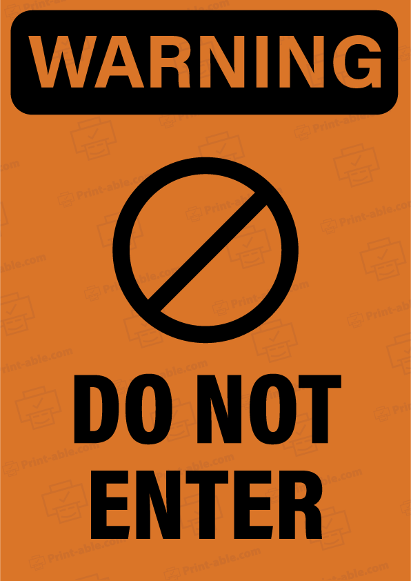 Not An Entrance Sign Printable Free Download