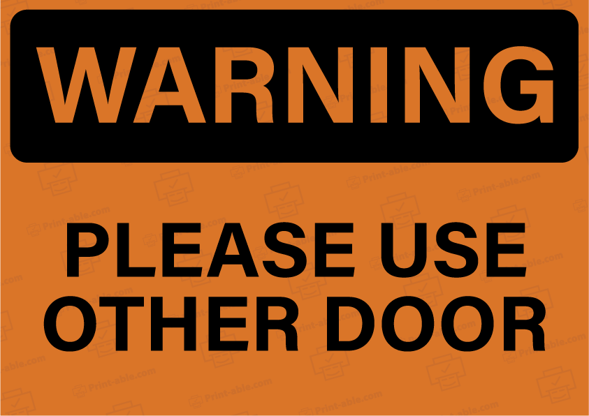 Please Use Other Door Sign Printable Free Download