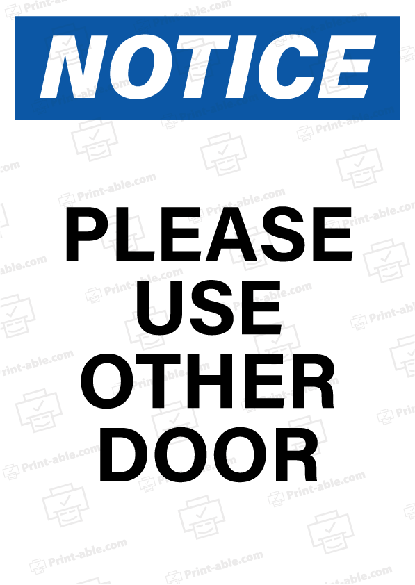 Please Use Other Door Sign Printable Free Download