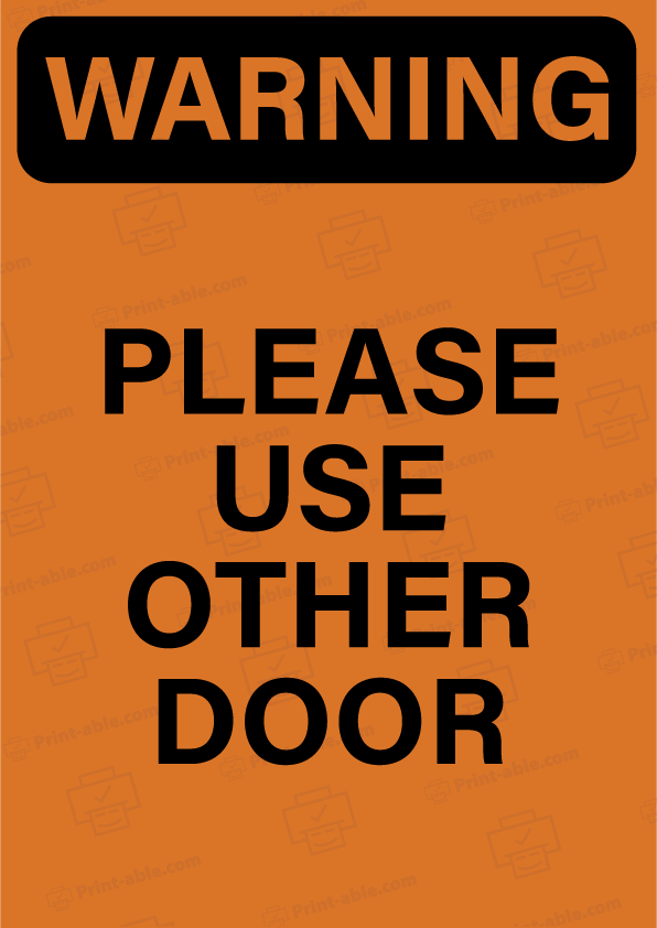 Please Use Other Door Sign Printable Free Download