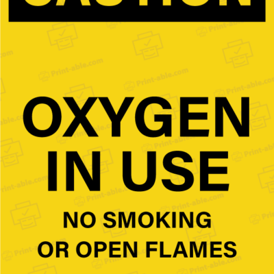 oxygen in use sign printable