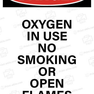 oxygen in use sign printable