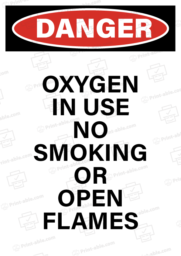 Oxygen In Use Sign Printable Free Download