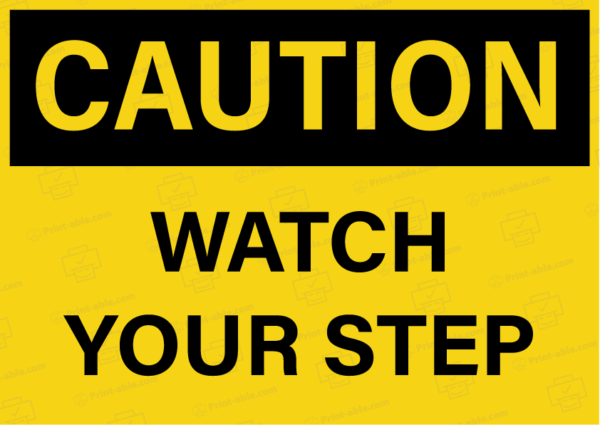 watch your step sign printable free download