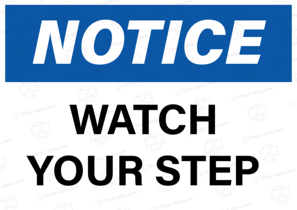 watch your step sign printable free download