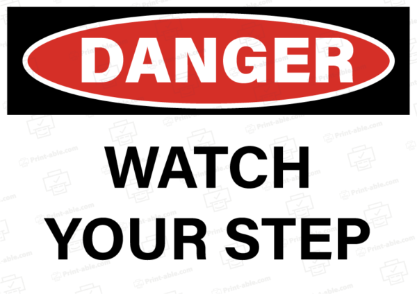 watch your step sign printable free download