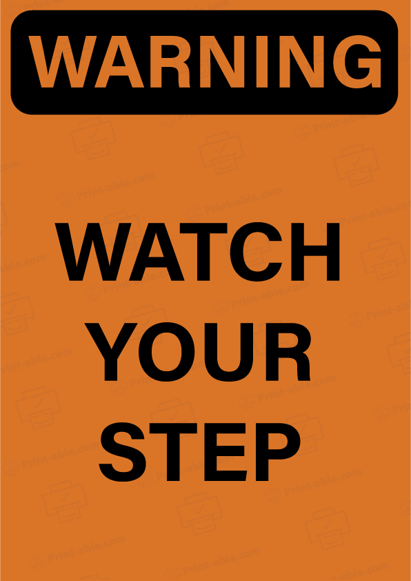 watch your step sign printable free download