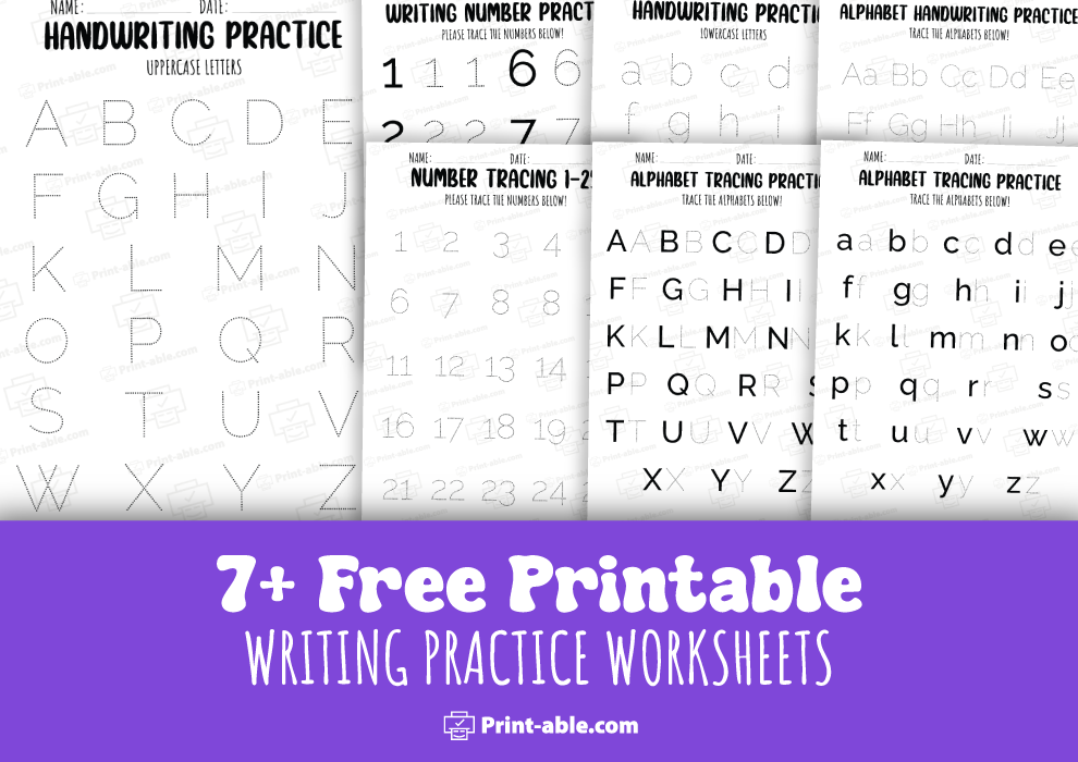 Writing practice worksheets free download