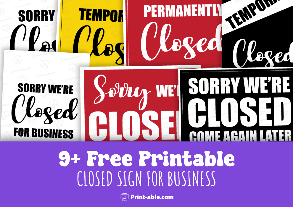 closed sign for business