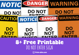 do not enter sign printable free download