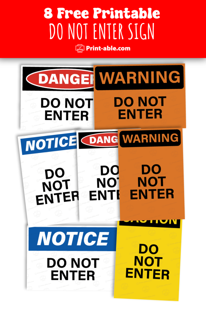 do not enter sign printable free download