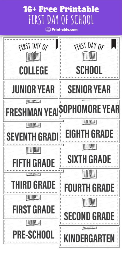 first day of school sign printable free download