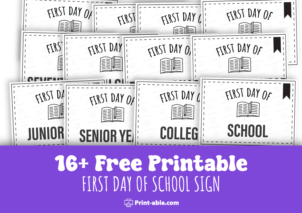 first day of school sign printable free download