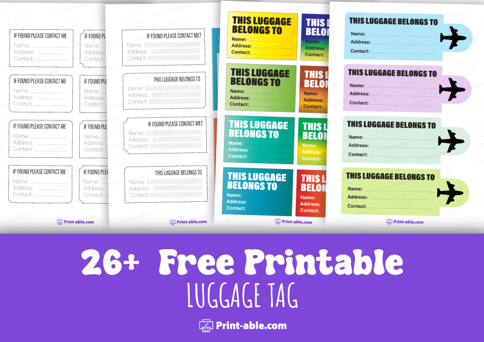 luggage tag printable free download