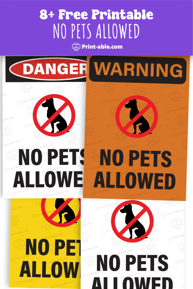 no pets allowed sign printable free download