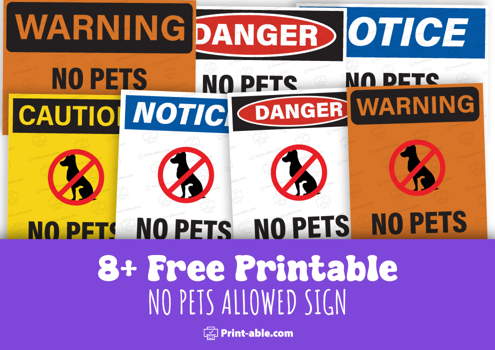 no pets allowed sign printable free download