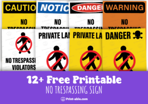 no trespassing sign printable free download