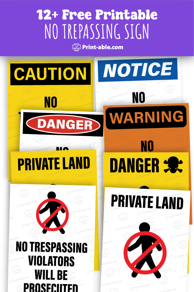 no trespassing sign printable free download