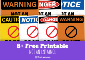 not an entrance sign printable free download