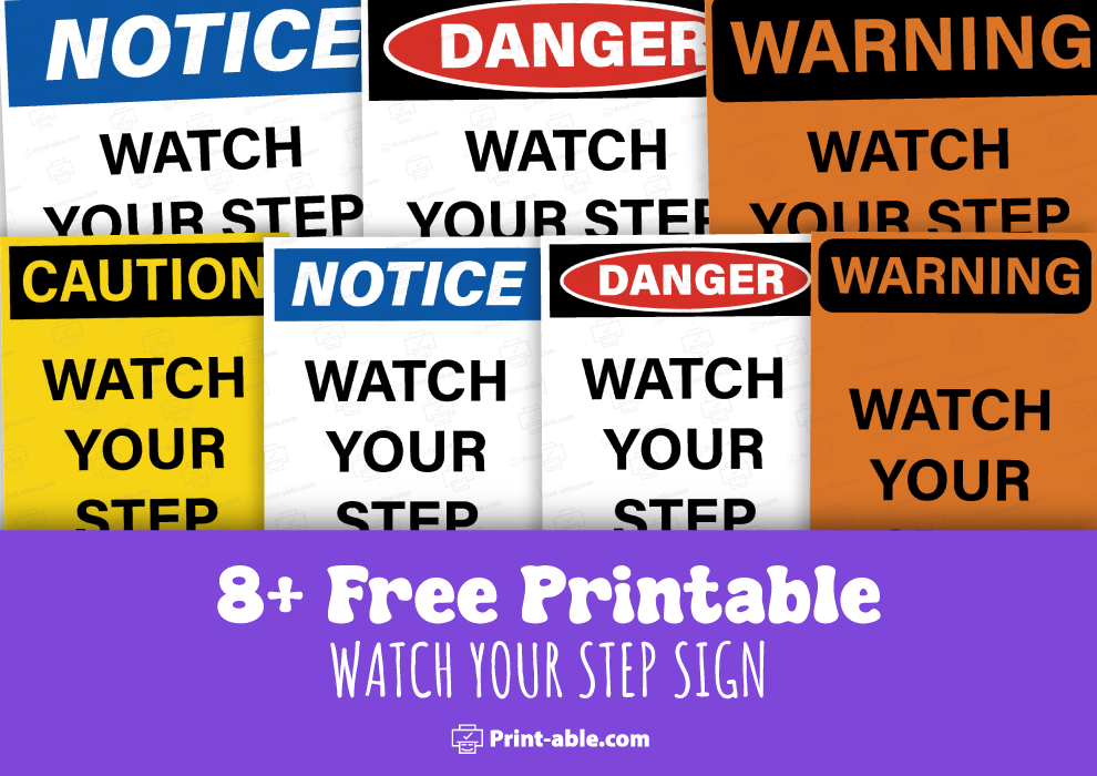 watch your step sign printable free download