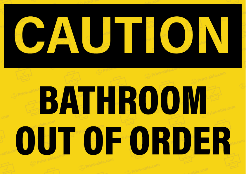 Bathroom Out of Order Printable Free Download