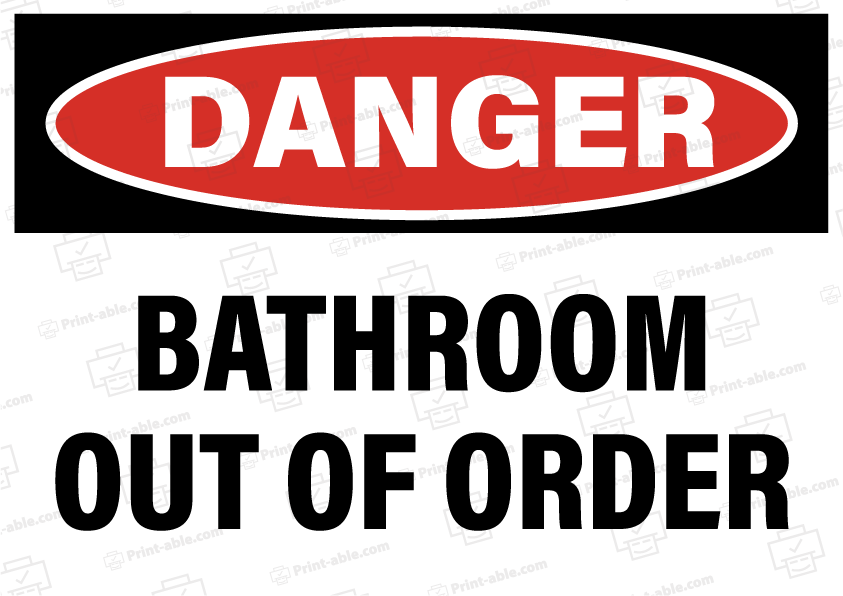 Bathroom Out of Order Printable Free Download