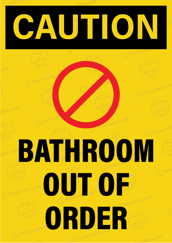 Bathroom Out of Order Printable Free Download