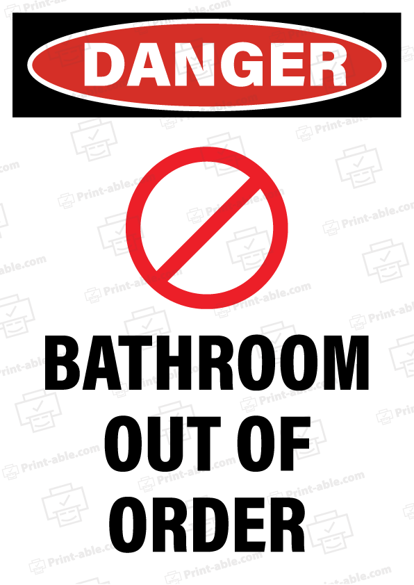 Bathroom Out of Order Printable Free Download