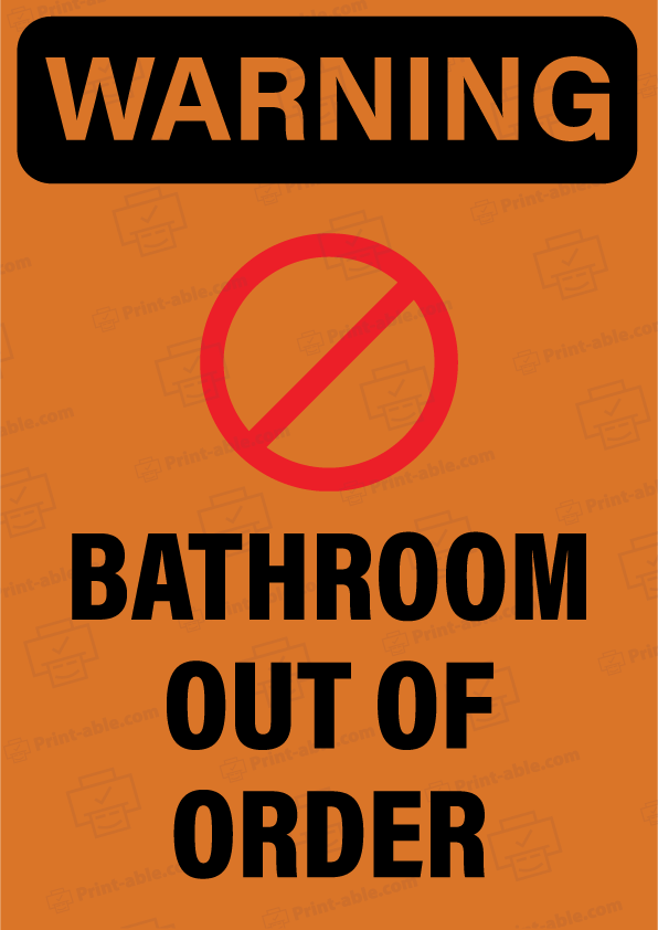 Bathroom Out of Order Printable Free Download