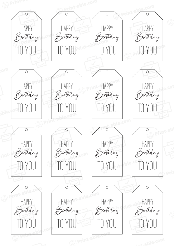 Birthday Tag Printable Free Download