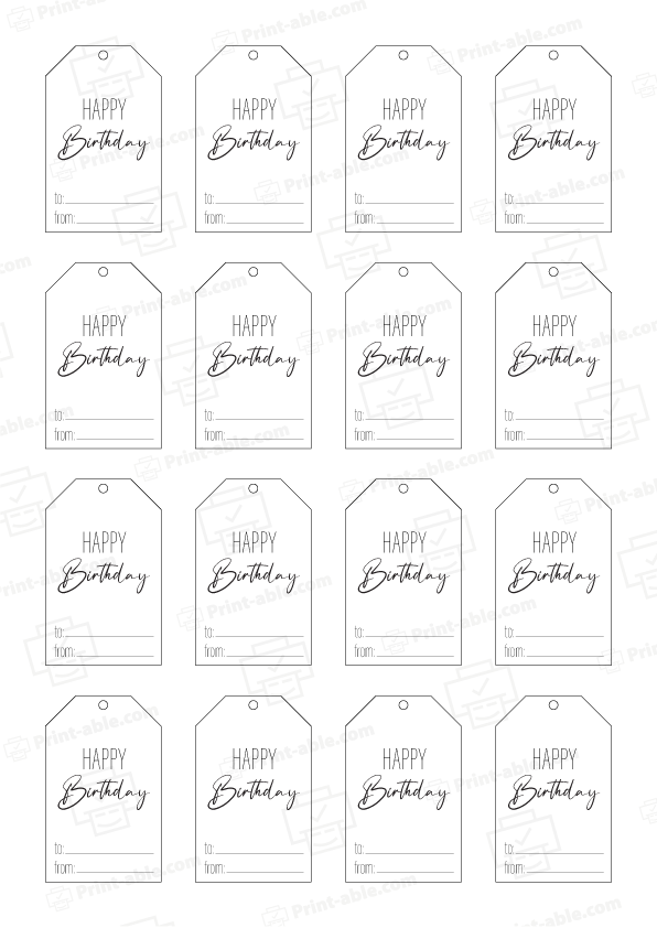 Birthday Tag Printable Free Download