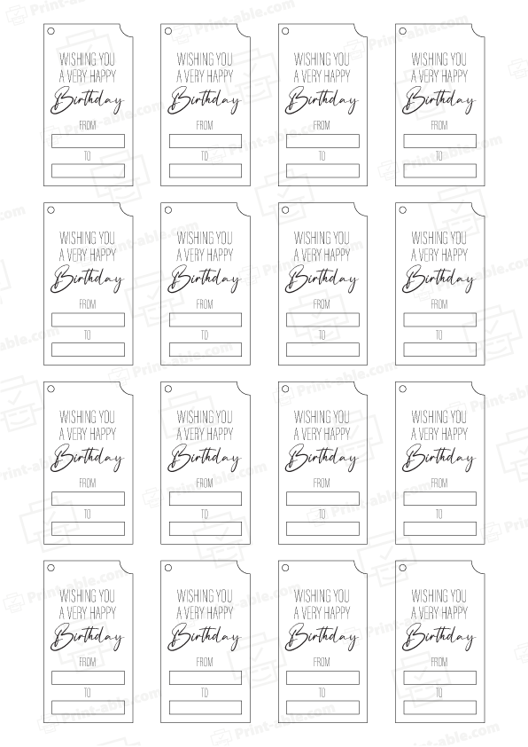 Birthday Tag Printable Free Download