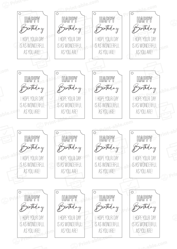 Birthday Tag Printable Free Download