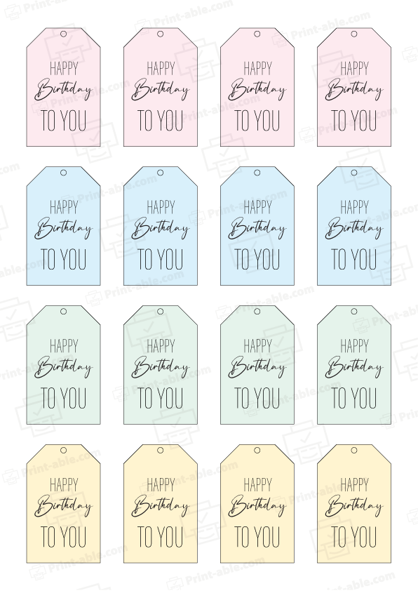 Birthday Tag Printable Free Download