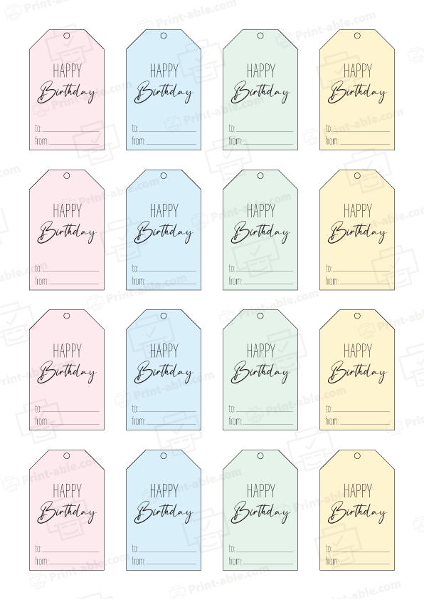 Birthday Tag Printable Free Download