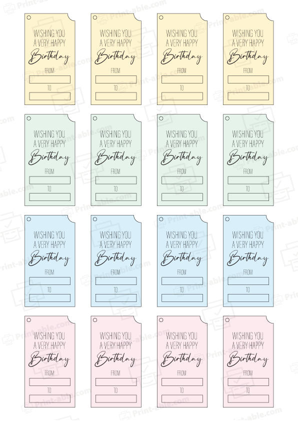 Birthday Tag Printable Free Download