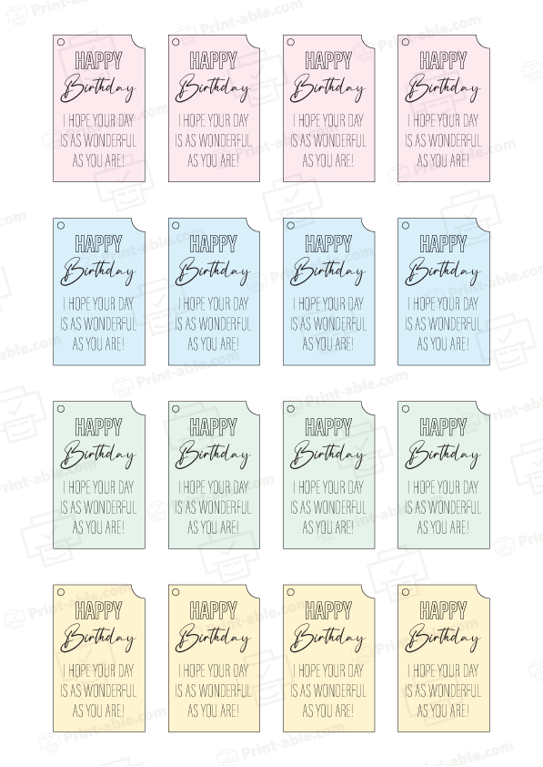 Birthday Tag Printable Free Download