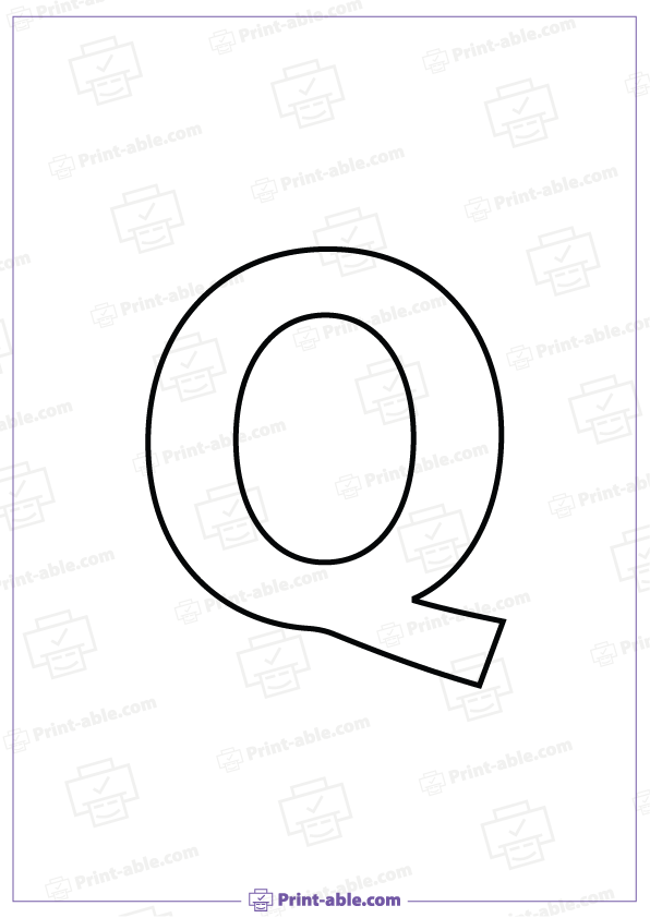 Blank Uppercase Letter Q Printable 2901