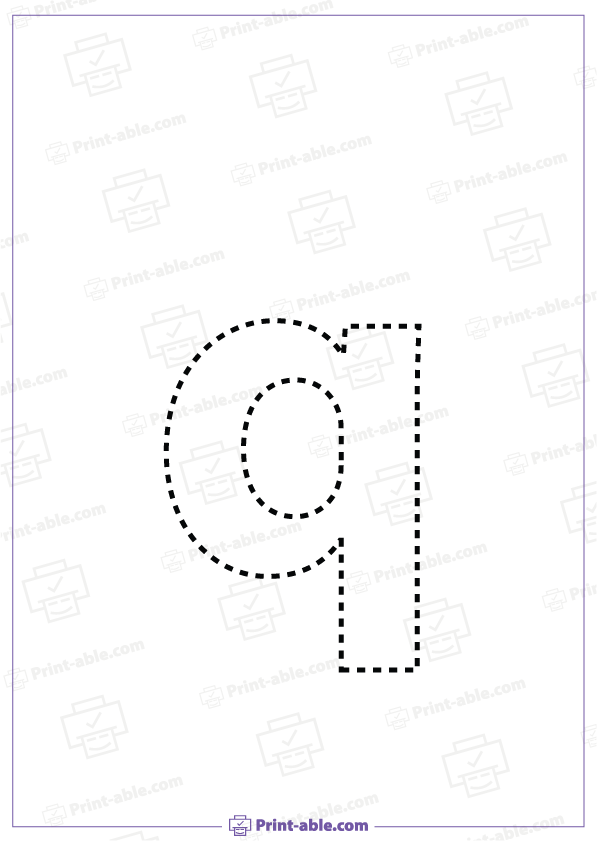 Letter Q Lowercase Tracing Worksheet 2904