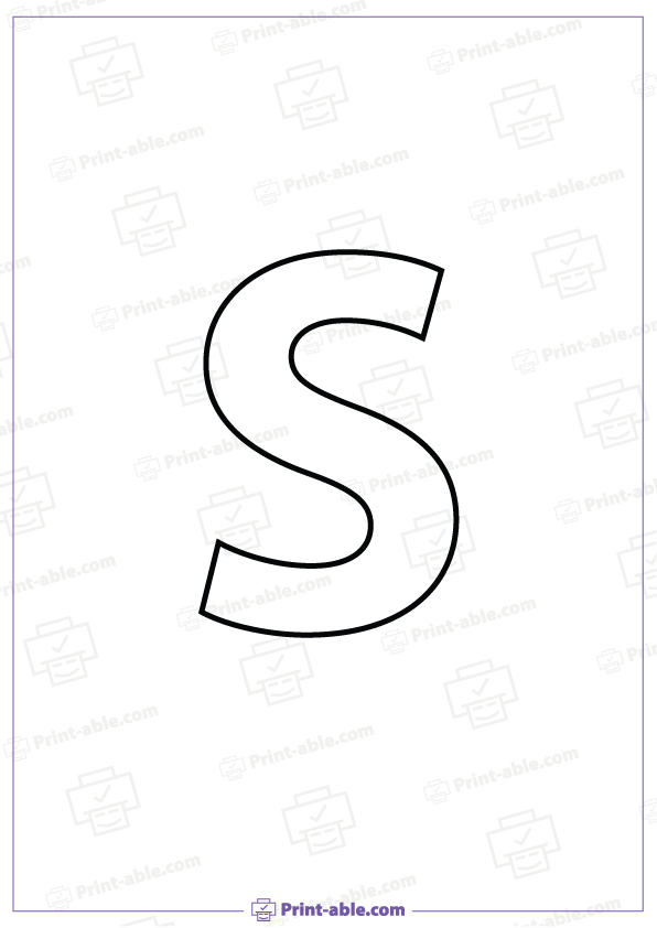 Blank Uppercase Letter S Printable 2915