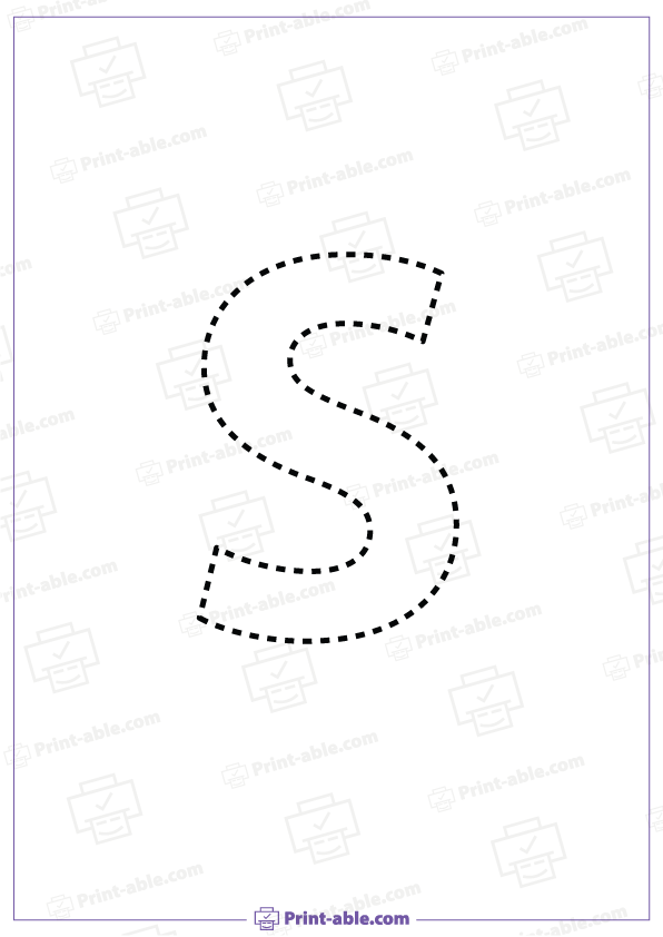 Letter S Uppercase Tracing Worksheet 2917