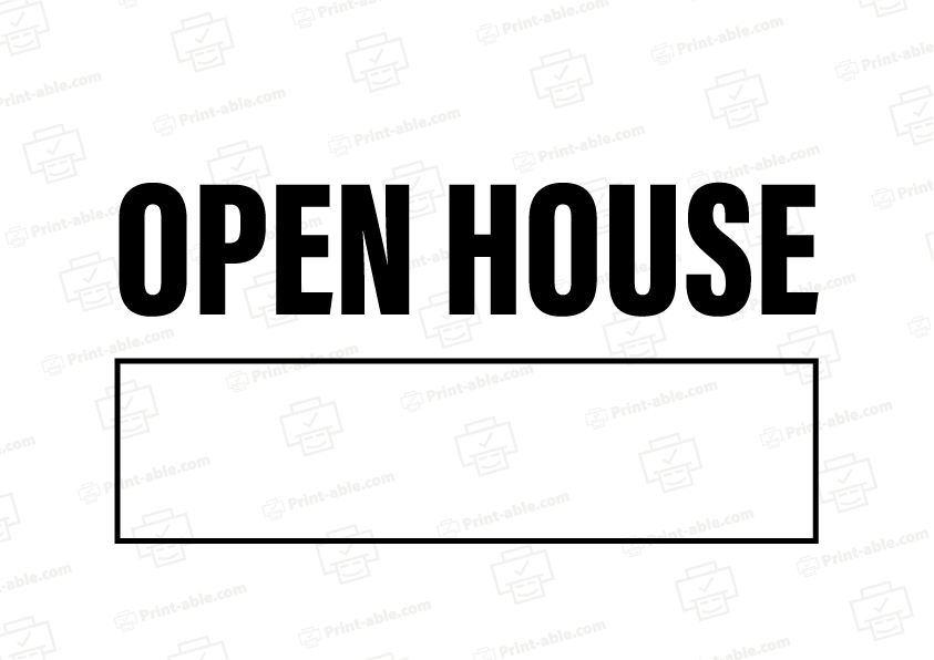 Open House Sign Printable Free Download