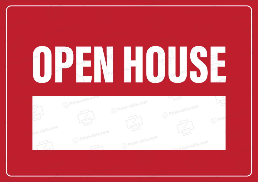 Open House Sign Printable Free Download