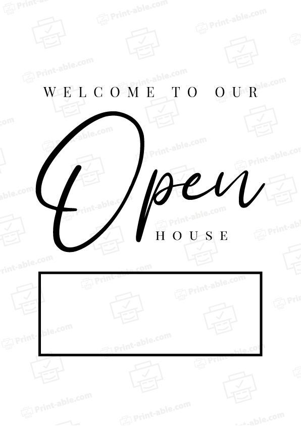 Open House Sign Printable Free Download