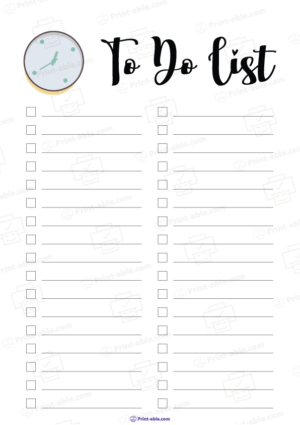 To Do List Printable Free Download